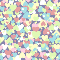 pastel colored hearts pattern