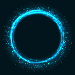 Abstract glowing circle vector background. Light round frame wit