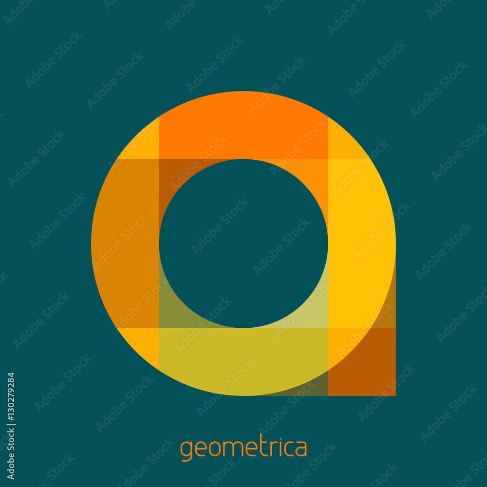 Poster abstract logo template with geometrical shape. vector