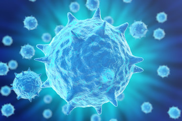 Naklejka premium 3d rendering of Influenza Virus H1N1. Swine Flu, infect organism, viral disease epidemic