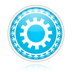 Christmas design blue vector web icon.