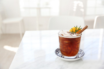 coffee on wood background