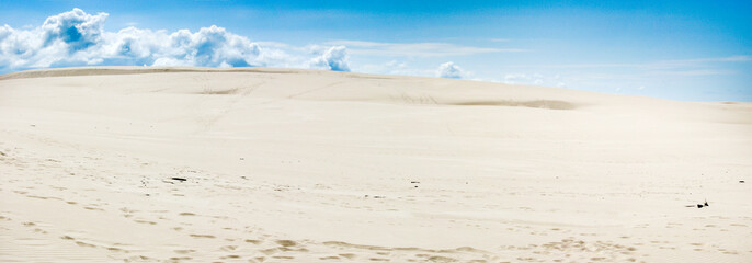 Panoramic photo of sand desert