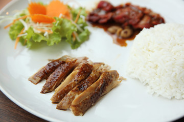 Chinese food Barbecued pork with rice