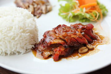 Chinese food Barbecued pork with rice