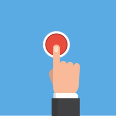 Pressing button vector illustration. Button concept