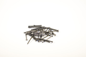 Pile of nails isolated on a white background