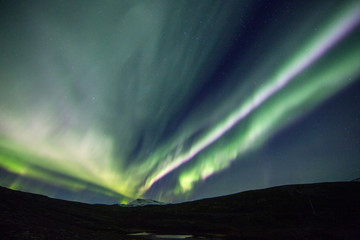 Naklejka premium Northern lights night