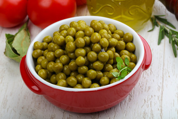 Green canned peas