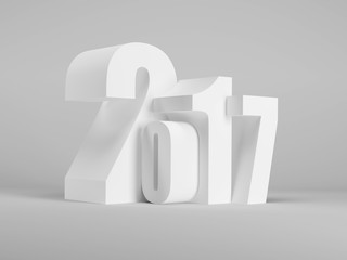 new year 2017, 3d rendering