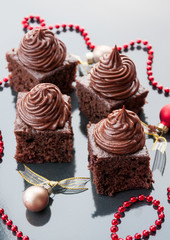 Brownie cake bites - Christmas dessert recipe for party.