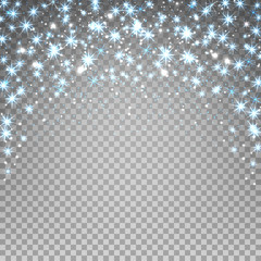 Lights and Sparkles on Transparent Background. Transparent Light Effects for Your Design. Vector Illustration.