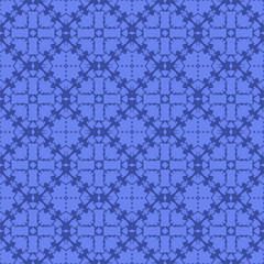 Naklejka premium Blue Ornamental Seamless Line Pattern. Endless Texture. Oriental Geometric Ornament