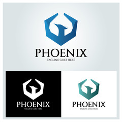 Phoenix logo design template ,Vector illustration