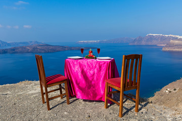 Table on the seafront