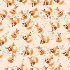 vector illustration of a cute fox