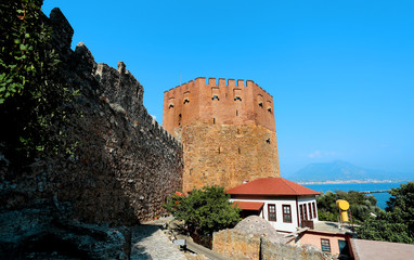 Fototapeta premium Photo of a red tower