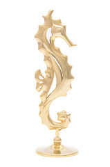figurine golden seahorse isolated on white © vitaly tiagunov