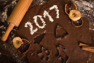 Preparing gingerbread before Christmas Eve. 