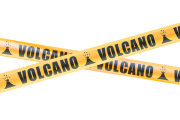 Volcano Caution Barrier Tapes, 3D rendering