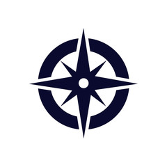dark blue compass geography travel icon vector