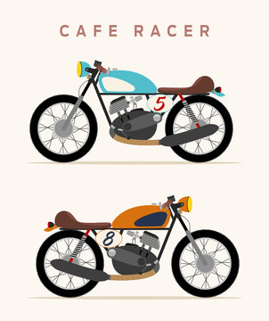 Vintage motorcycle, cafe racer style