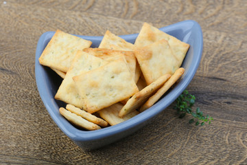 Crackers in the bowl