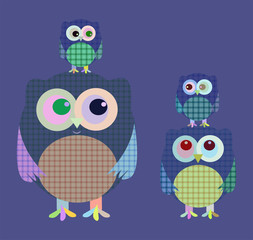 Cartoon character family owl