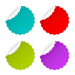 Round curled vector sticker