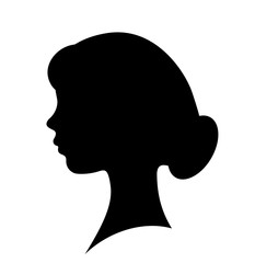 Girl face vector silhouette