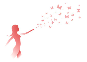 Frau mit Schmetterlingen