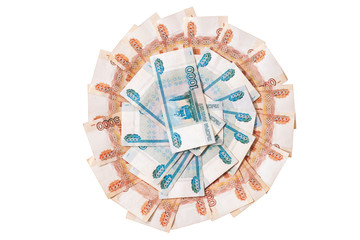 Russian money isolated on white