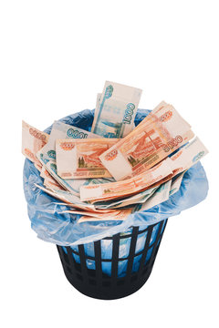 Russian money to the trash