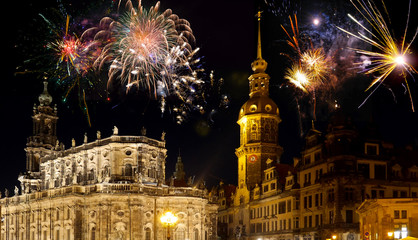 Feuerwerk über Dresden