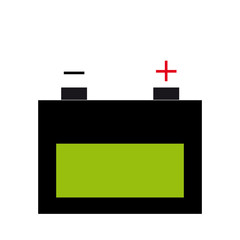 Car battery on white background.