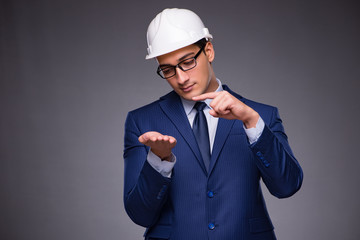 Young architect in industrial concept