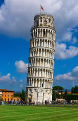 The Leaning Tower of Pisa (Torre pendente di Pisa) in Pisa, Italy. The Leaning Tower of Pisa is one of the main landmark of Italy