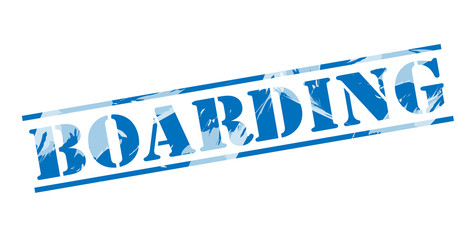 boarding blue stamp on white background