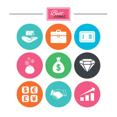 Money, cash and finance icons. Handshake sign.