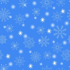 Snowflakes pattern. Winter pattern with snowflakes. Vector illustration