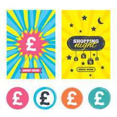 Pound sign icon. GBP currency symbol.