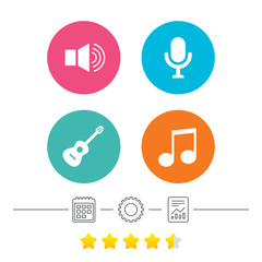 Musical elements icon. Microphone, Sound speaker.