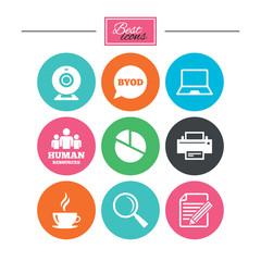 Office, documents and business icons.