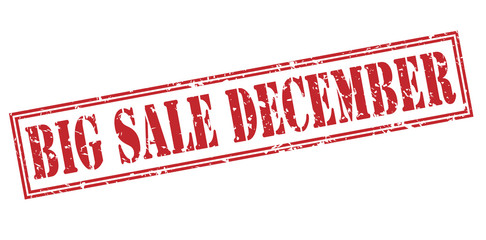 big sale december red stamp on white background