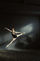 Fototapeta premium Graceful principal ballet dancer performing in the air