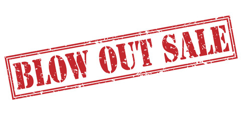 blow out sale red stamp on white background