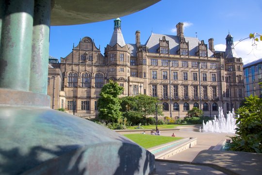 Town Hall and Peace Gardens, Sheffield, South Yorkshire, Yorkshire