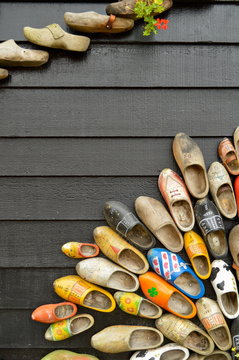 Handmade Dutch Clogs On The Wall