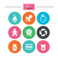 Pregnancy, maternity and baby care icons.