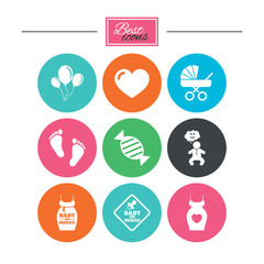 Pregnancy, maternity and baby care icons.